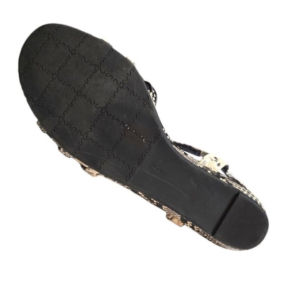 Vaneli Gray Snake Print Leather Braided Slingback Open Toe Sandals Sz 8S - Picture 8 of 9